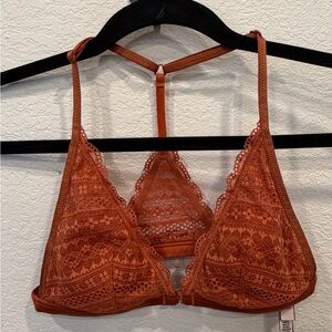 VS Lace Bralette in terracotta